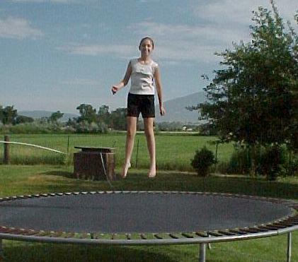 Becca Bobzien on a trampoline at the home of Lewis and Karen Church (Lewis Church / Courtesy photo)